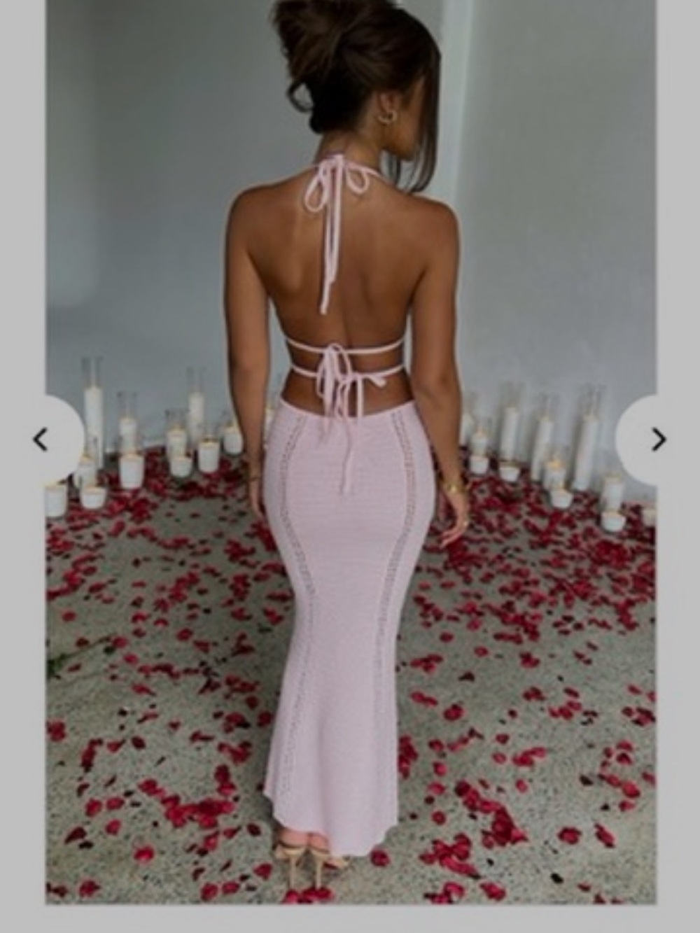 BabyBoo Elegant Pale Pink Cutout Halter Bodycon Dress - Picture 2 of 3